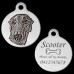 Greyhound Engraved 31mm Large Round Pet Dog ID Tag